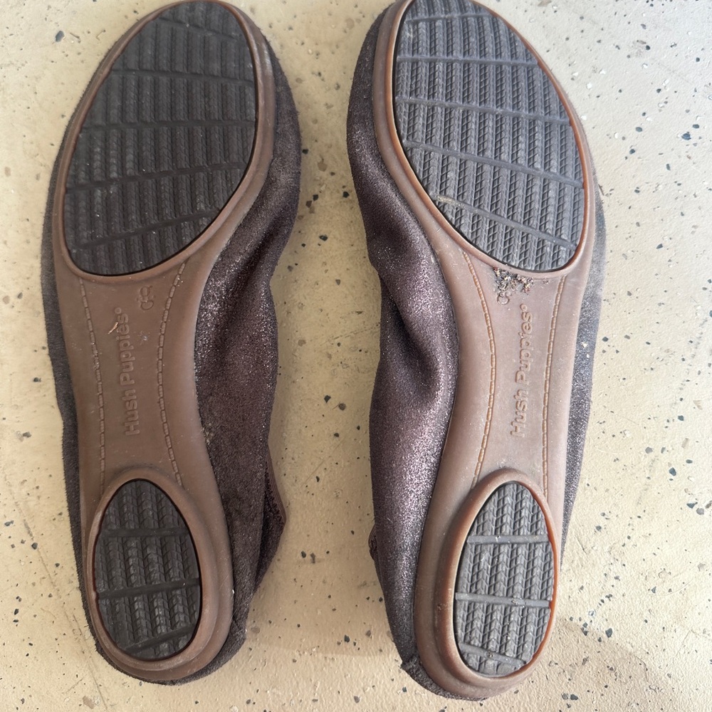 Hush puppies ballet flats brown metallic